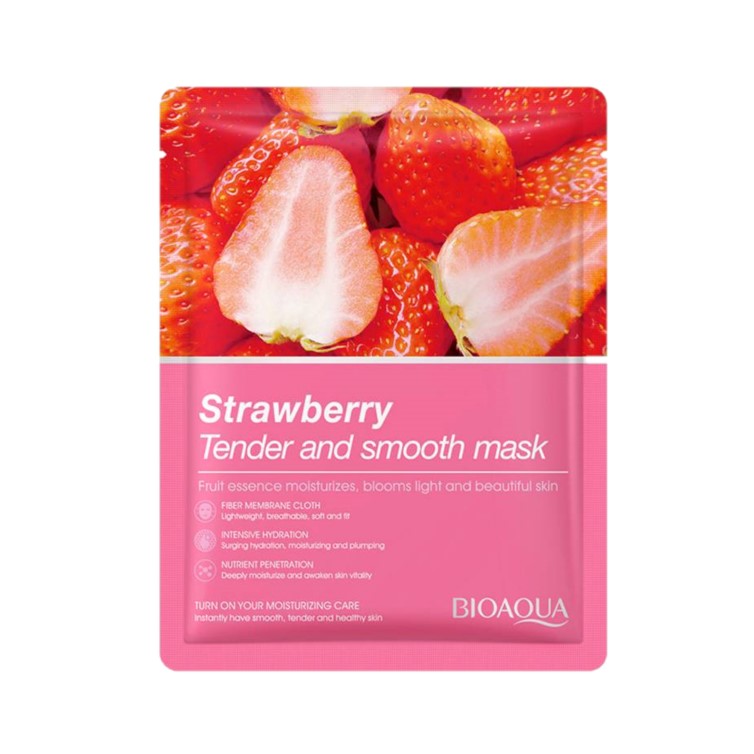 ماسک ورقه ای صورت توت فرنگی بیوآکوا (اورجینال)